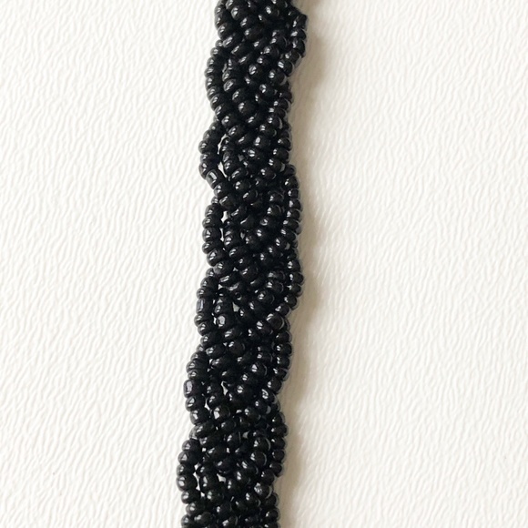 VTG Hand Beaded Shoulder Bag Checkered Gold Black - Picture 5 of 11